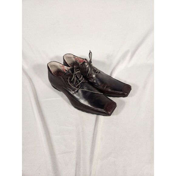 Todd Welsh Design Asylum Shoes Square Toe Brown Lace Up 11.5